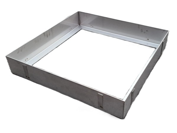 Pokrov za polnjenje z ojačanim dnom in jekleno armaturo brez oljnega roba DIM: 400 X 400 X 120mm INOX